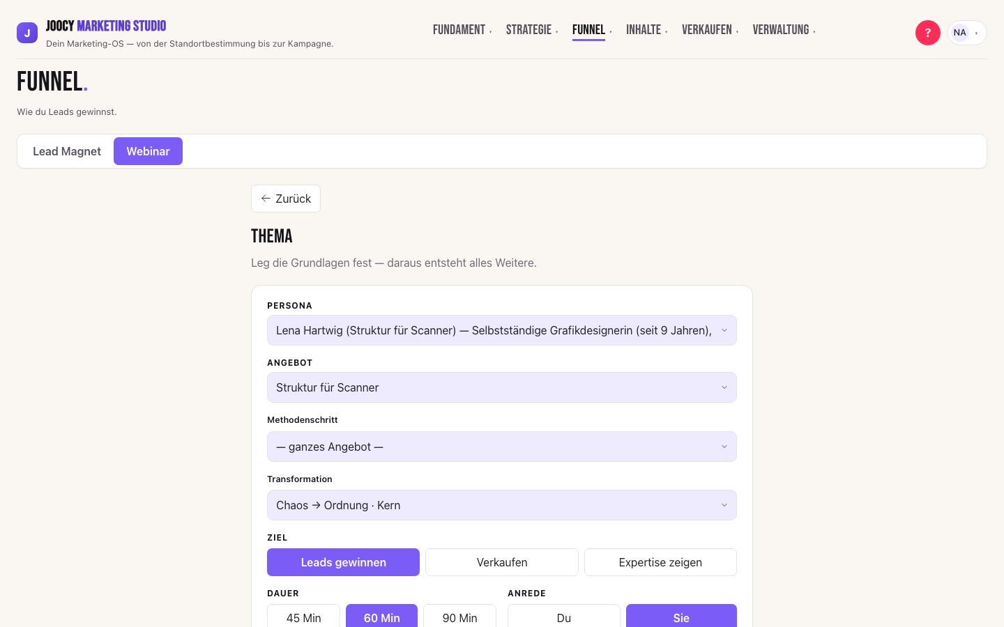 Joocy Marketing Studio: Webinar